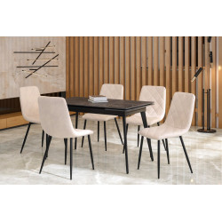 Table SquareMarbre Noir – Effet graphite & métal Golddeco