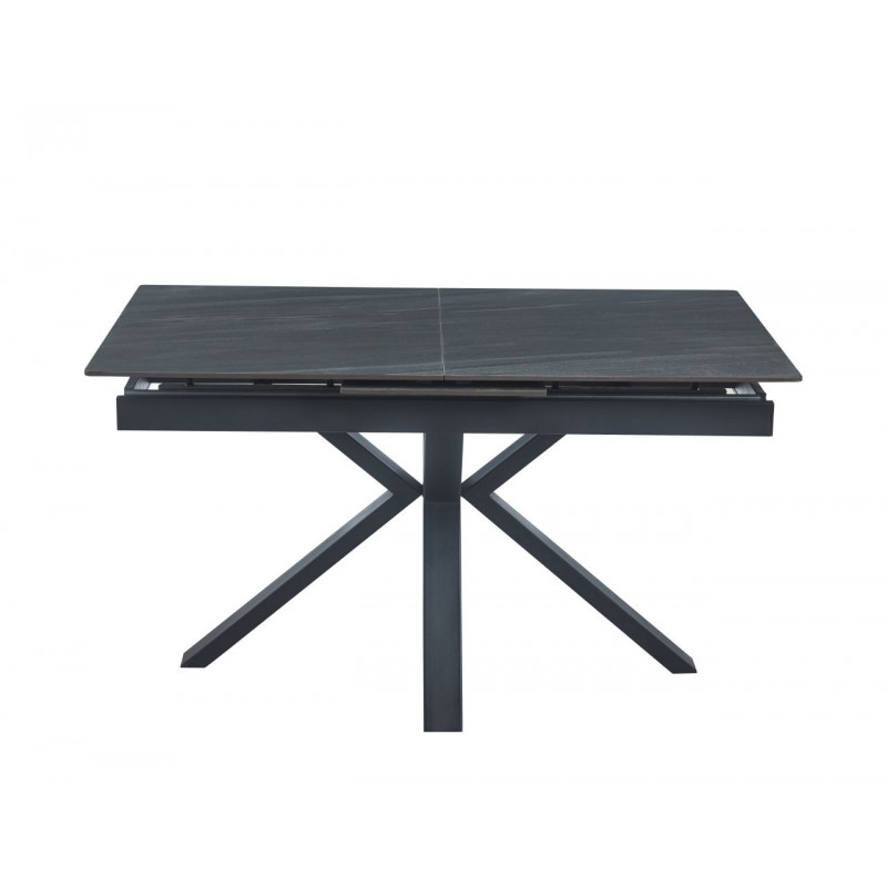 Table CrossMarbre Gris – Effet marbre & pieds croisés Golddeco