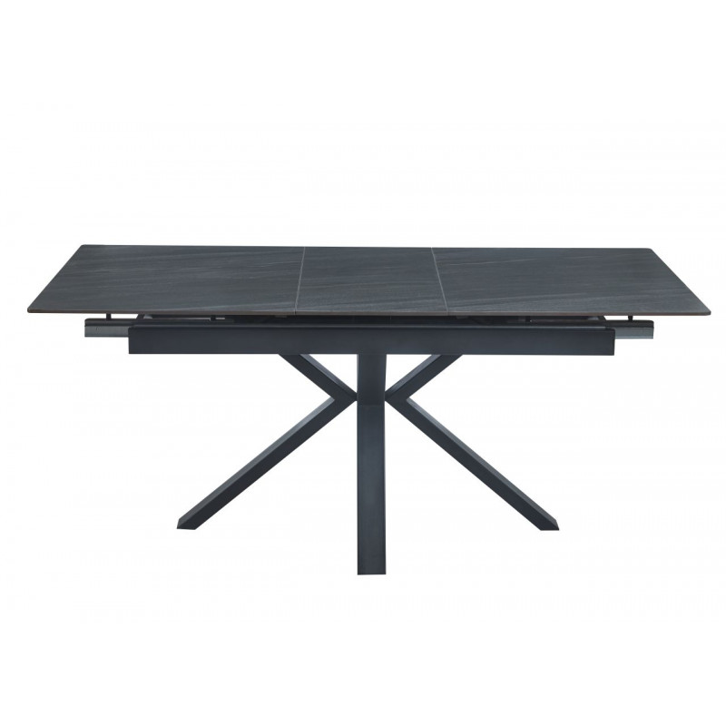 Table CrossMarbre Gris – Effet marbre & pieds croisés Golddeco