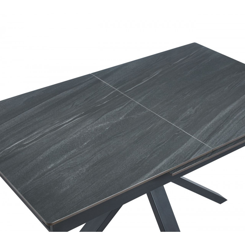 Table CrossMarbre Gris – Effet marbre & pieds croisés Golddeco