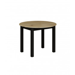 Table Ovalis – Chêne artisanal & pieds noirs Golddeco