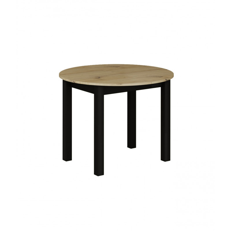 Table Ovalis – Chêne artisanal & pieds noirs Golddeco