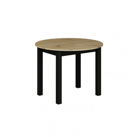 Table Ovalis – Chêne artisanal & pieds noirs Golddeco