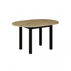 Table Ovalis – Chêne artisanal & pieds noirs Golddeco