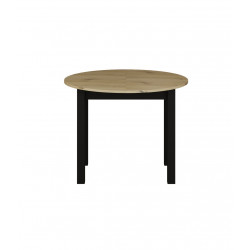 Table Ovalis – Chêne artisanal & pieds noirs Golddeco