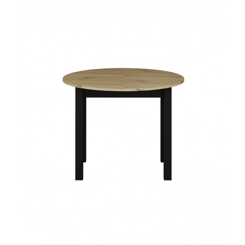 Table Ovalis – Chêne artisanal & pieds noirs Golddeco