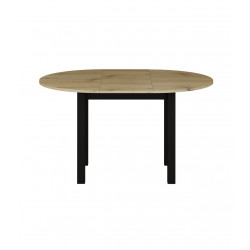 Table Ovalis – Chêne artisanal & pieds noirs Golddeco