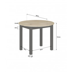 Table Ovalis – Chêne artisanal & pieds noirs Golddeco