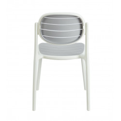 Chaise Extérieure Blanc & Gris – Empilable & Protection UV