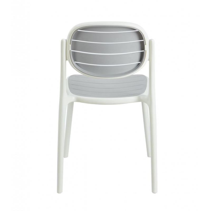 Chaise Extérieure Blanc & Gris – Empilable & Protection UV