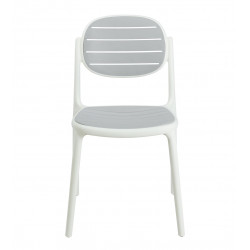 Chaise Extérieure Blanc & Gris – Empilable & Protection UV