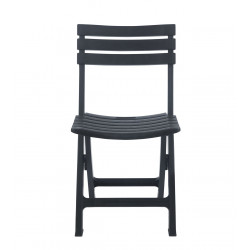 Ensemble Jardin Pliable Noir IGOR – Table Ronde & 2 Chaises – Anti-UV