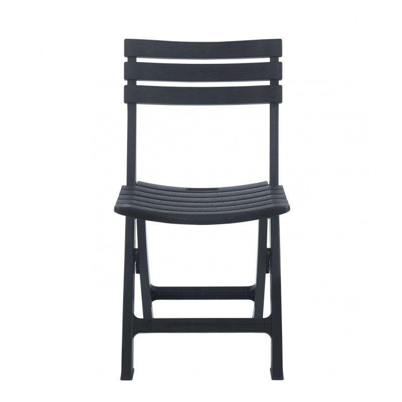 Ensemble Jardin Pliable Noir IGOR – Table Ronde & 2 Chaises – Anti-UV