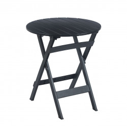 Ensemble Jardin Pliable Noir IGOR – Table Ronde & 2 Chaises – Anti-UV