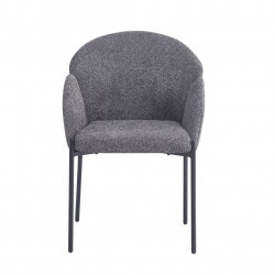 Chaise Lounge NIDO – Gris Bouclette & Pieds Noirs – Confort & Élégance