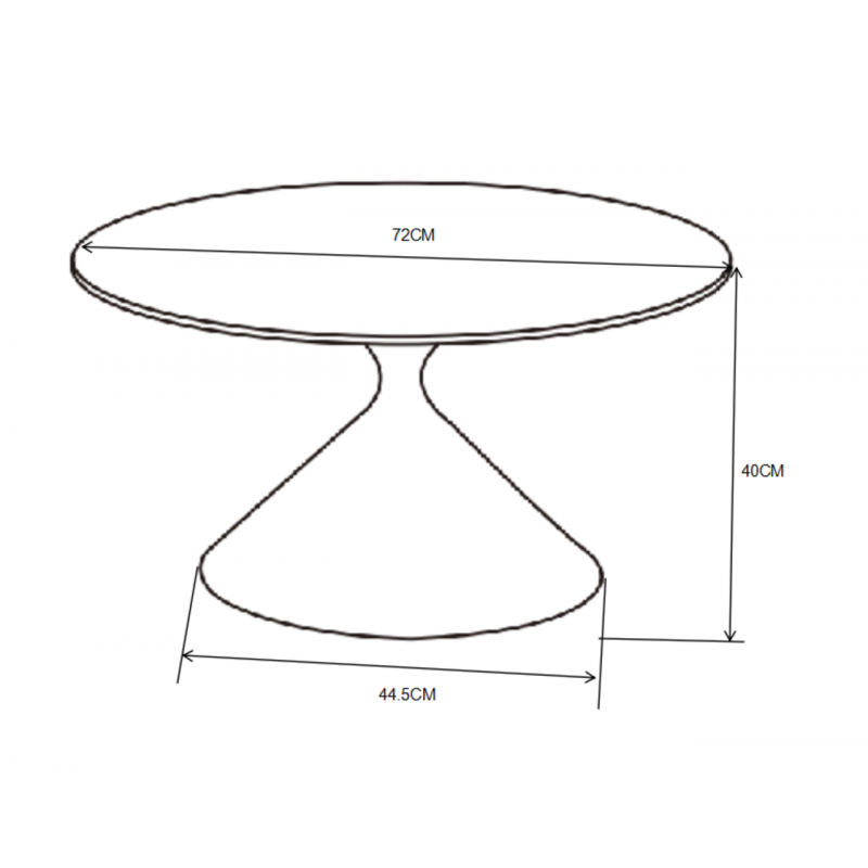 Table Basse ConeMarbre 72 cm – Aspect Marbre Blanc & Pied Noir | Golddeco