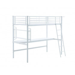 Lit superposé avec bureau 90x200 blanc – gain de place et design moderne | Golddeco