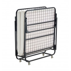 Lit pliant avec matelas 78x190 noir – confort d’appoint pratique | Golddeco