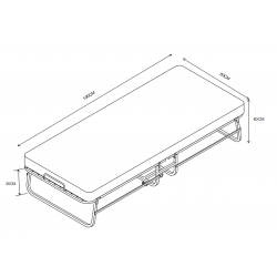 Lit pliant avec matelas 78x190 noir – confort d’appoint pratique | Golddeco