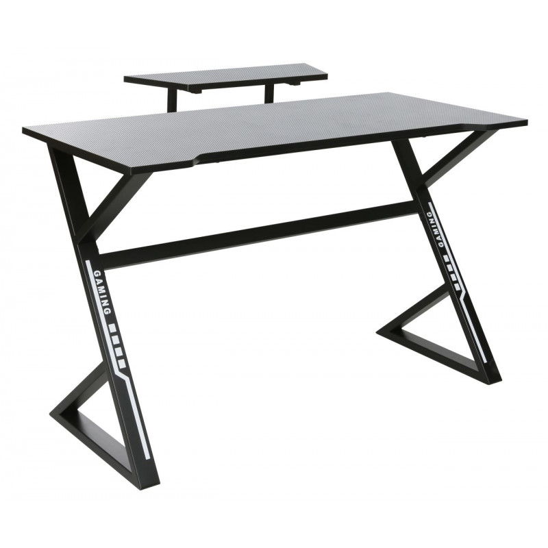 Bureau gaming noir effet fibre de carbone – Design ergonomique | Golddeco