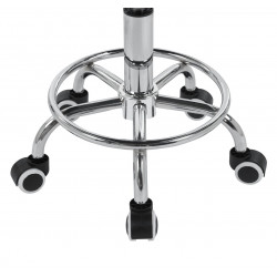 Tabouret à roulettes réglable – PVC blanc