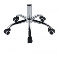 Tabouret selle à roulettes – Similicuir noir