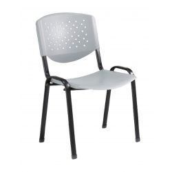 Chaise Polytech gris et noir – Plastique résistant & cadre métal