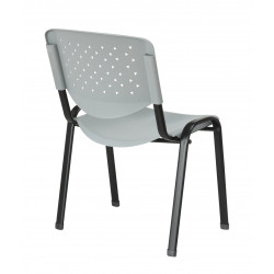Chaise Polytech gris et noir – Plastique résistant & cadre métal