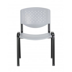 Chaise Polytech gris et noir – Plastique résistant & cadre métal