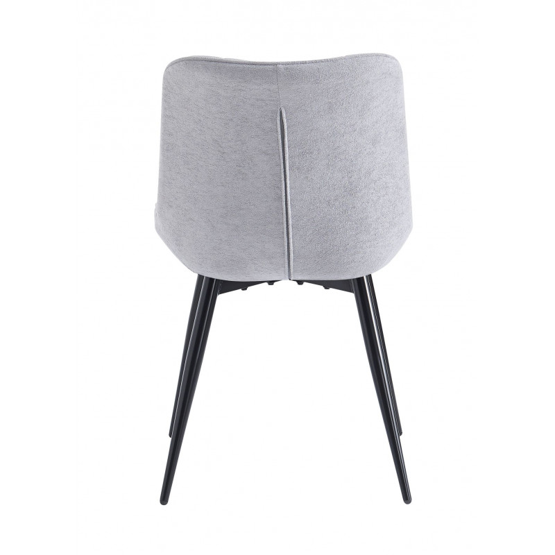 Chaise Anna gris clair en tissu matelassé – Élégance et confort intérieur