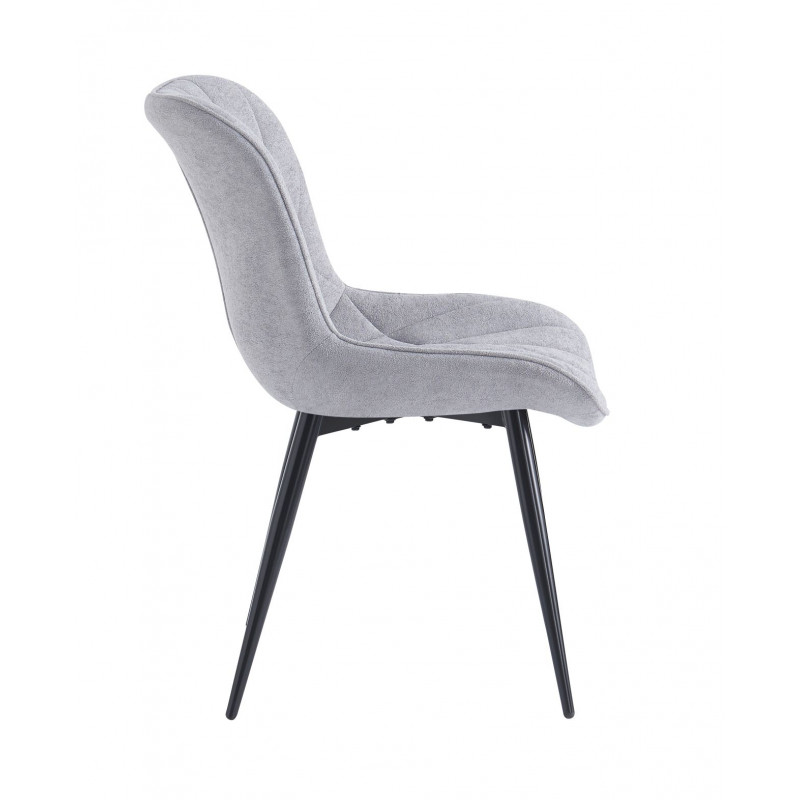 Chaise Anna gris clair en tissu matelassé – Élégance et confort intérieur