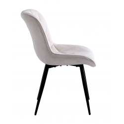 Chaise Anna beige tissu matelassé – Confort et style maison moderne