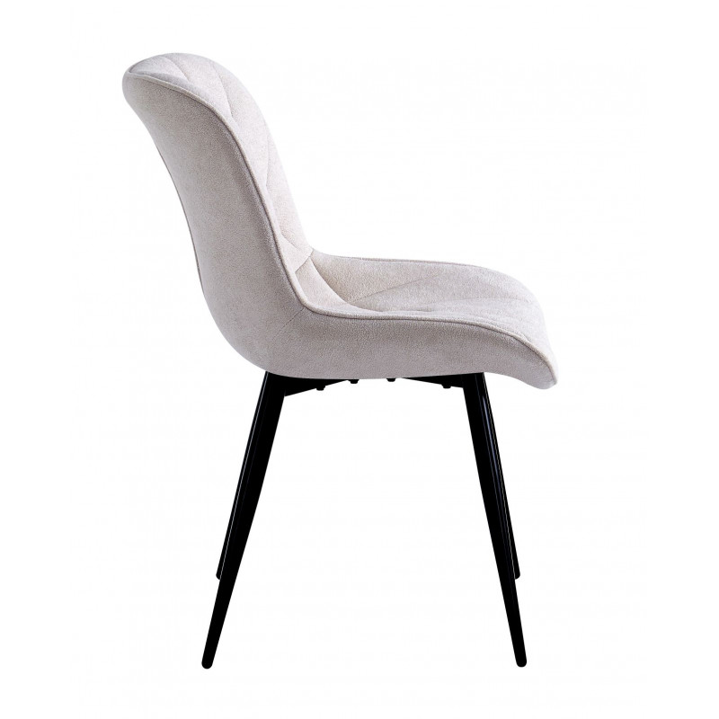 Chaise Anna beige tissu matelassé – Confort et style maison moderne