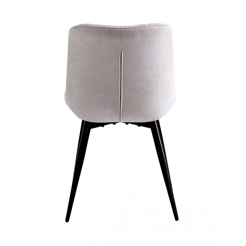 Chaise Anna beige tissu matelassé – Confort et style maison moderne