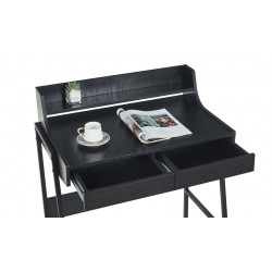 Bureau noir moderne avec tiroirs et étagère – Design compact | Golddeco