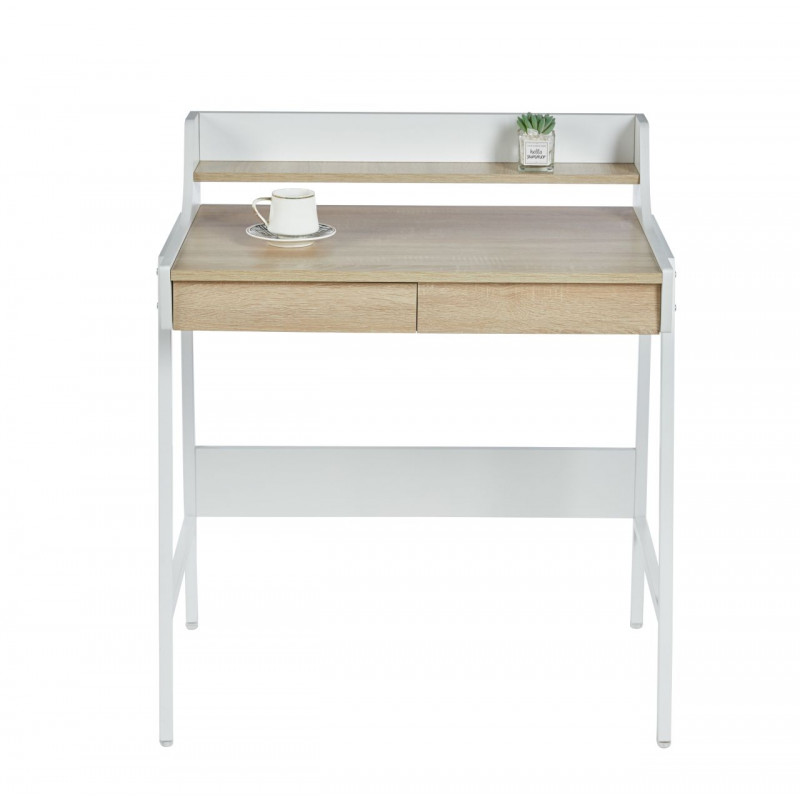 Bureau chêne Sonoma et blanc – Compact, moderne et fonctionnel | Golddeco