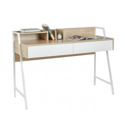 Bureau chêne Sonoma et blanc 124 cm – Moderne et fonctionnel | Golddeco