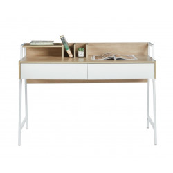 Bureau chêne Sonoma et blanc 124 cm – Moderne et fonctionnel | Golddeco