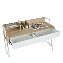 Bureau chêne Sonoma et blanc 124 cm – Moderne et fonctionnel | Golddeco
