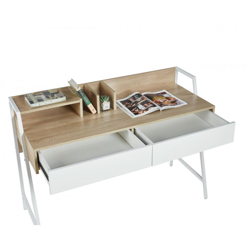 Bureau chêne Sonoma et blanc 124 cm – Moderne et fonctionnel | Golddeco