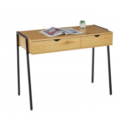 Bureau chêne naturel – design industriel et fonctionnel | Golddeco