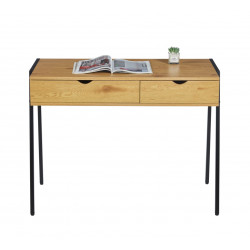 Bureau chêne naturel – design industriel et fonctionnel | Golddeco