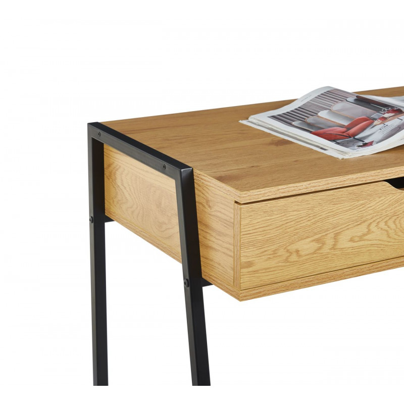 Bureau chêne naturel – design industriel et fonctionnel | Golddeco