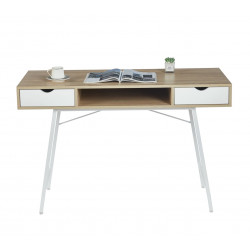 Bureau chêne Sonoma et blanc – Compact et pratique avec rangements | Golddeco