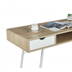 Bureau chêne Sonoma et blanc – Compact et pratique avec rangements | Golddeco