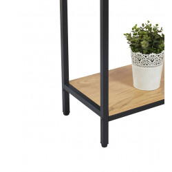 Console LEXA – Aspect Chêne Naturel & Noir | Design Industriel & Élégant