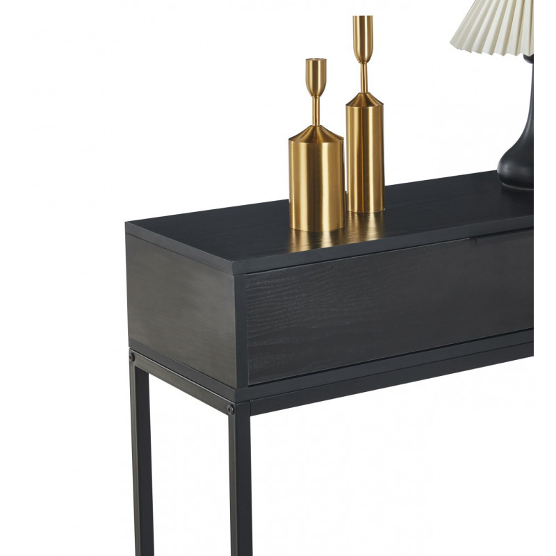 Console NORA – Noire & Métal | Design Moderne & Élégant
