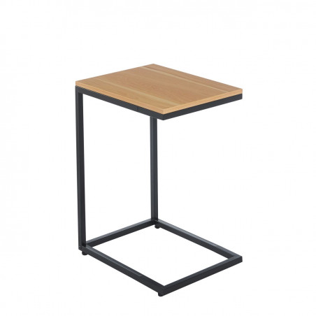 Table d’Appoint 45x35 cm Aspect Chêne & Métal Noir – Style Industriel | Golddeco