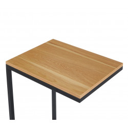 Table d’Appoint 45x35 cm Aspect Chêne & Métal Noir – Style Industriel | Golddeco