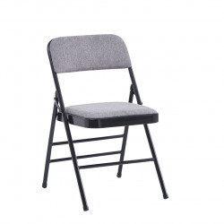 Chaise pliante tissu gris – Confort professionnel & solidité Golddeco